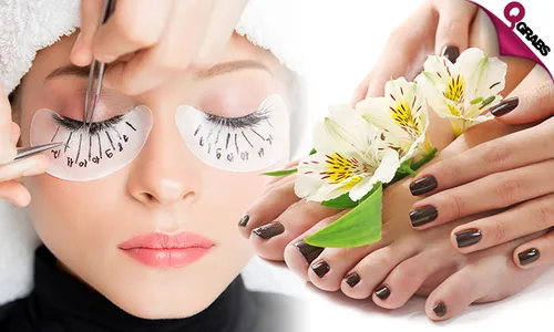 Eyelash Extensions OR Mani-Pedi with Polish at Salon Cut by W!